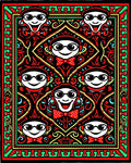 Funky Red Headset Character Medallion Rug