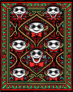 Funky Red Headset Character Medallion Rug