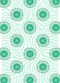 Aqua Floral Starburst Striped Rug