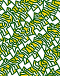 Abstract Green Yellow Jagged Forms Rug
