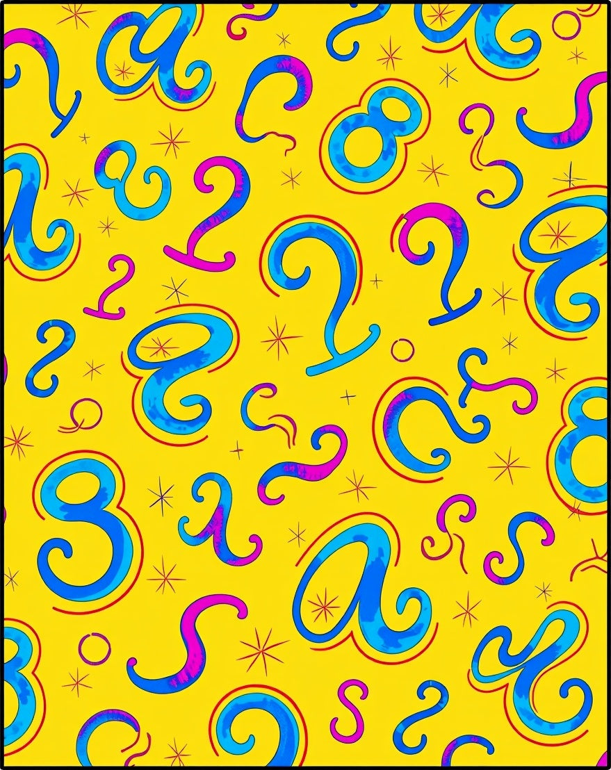 Bright Yellow Blue Pink Alphabet Numbers Rug