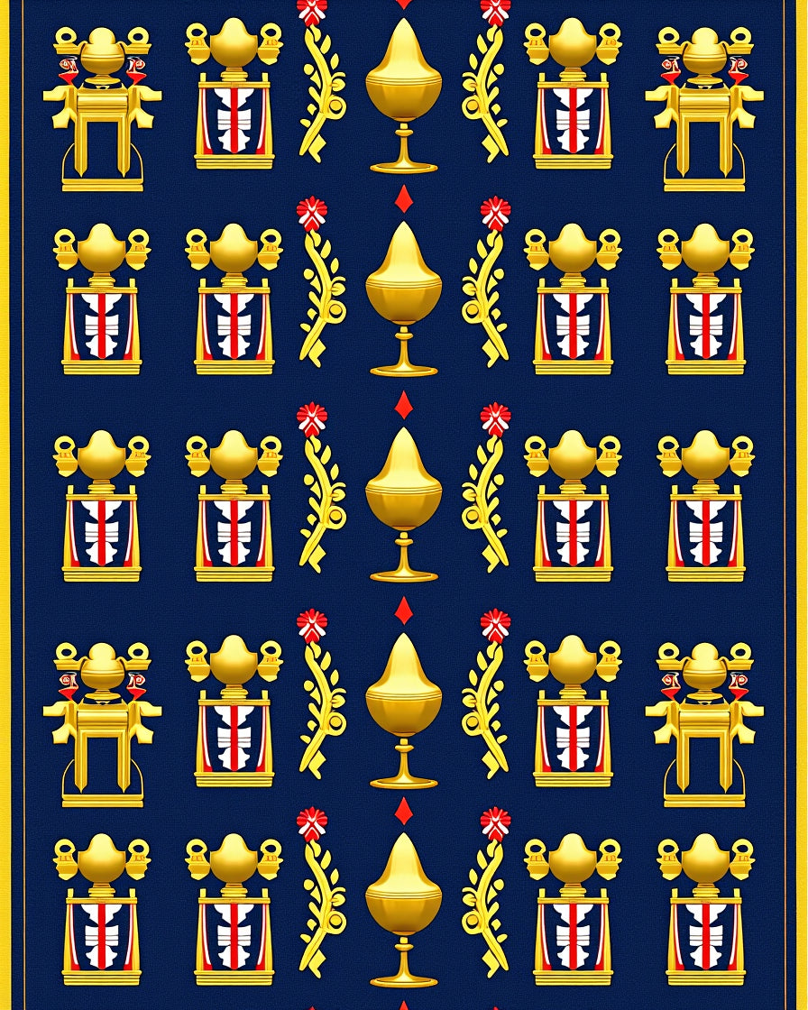 Regal Golden Crest Navy Blue Rug