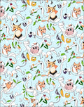 Whimsical Cartoon Cats Falling Leaves Rug