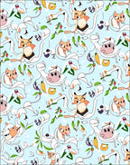 Whimsical Cartoon Cats Falling Leaves Rug