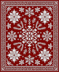 Deep Red Winter Bloom Ice Lace Rug