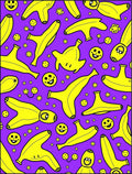 Whimsical Yellow Banana Happy Faces Rug