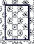 Graphic White Floral Bordered Rug