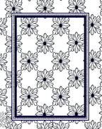 Graphic White Floral Bordered Rug
