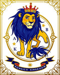 Majestic Lion Crowned Royal Blue Mane Rug