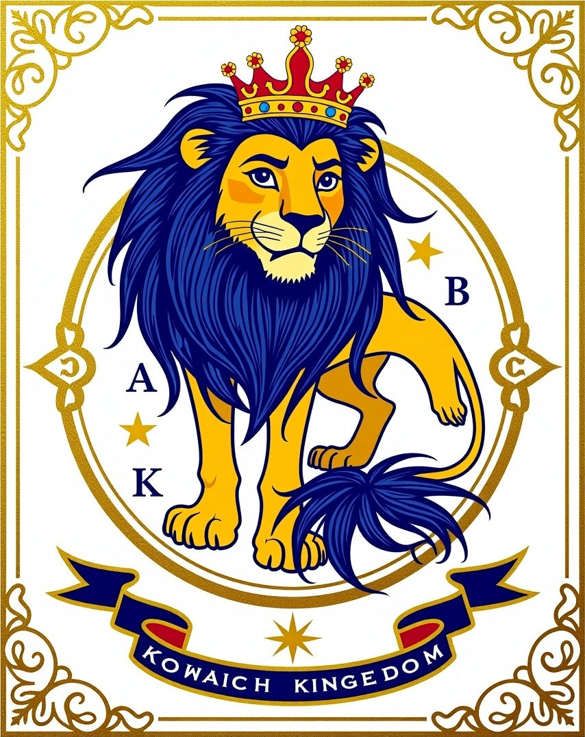 Majestic Lion Crowned Royal Blue Mane Rug