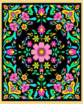 Vibrant Floral Medallion Array Rug