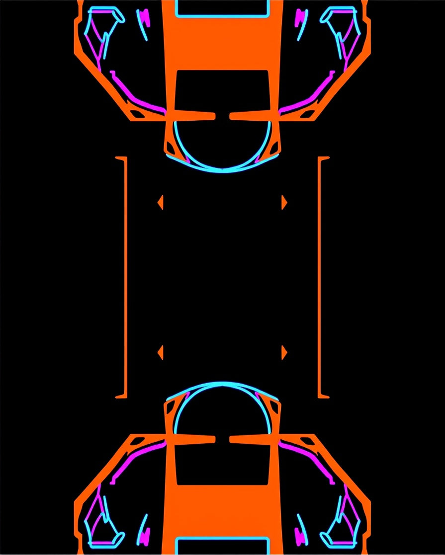 Bold Orange Neon Geometric Abstract Rug