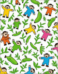 Joyful Monkeys Bananas Tropical Leaves Rug