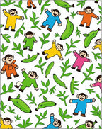 Joyful Monkeys Bananas Tropical Leaves Rug