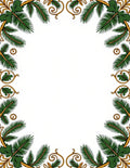 Green Pine Garland Golden Flourish Border Rug