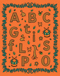 Alphabet Safari Animals Tribal Border Rug