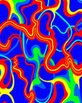 Psychedelic Blue Red Swirl Abstract Rug