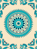 Turquoise Medallion Starry Corner Rug