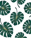 Dark Green Tropical Leaves Rug
