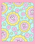 Whimsical Pink Flower Circles Rug