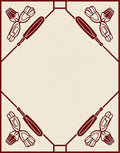Crimson Baseball Mitt Border Rug
