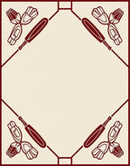 Crimson Baseball Mitt Border Rug