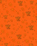 Orange Tribal Mask Net Rug