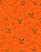 Orange Tribal Mask Net Rug