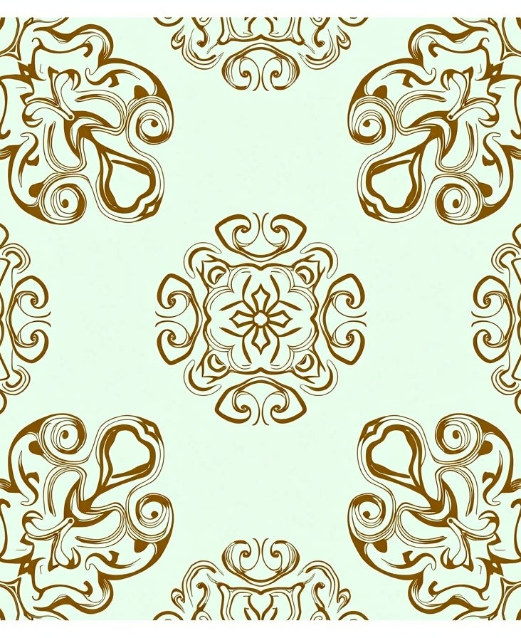 Brown Abstract Medallion Swirl Rug