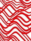Crimson Abstract Swirl Lines Rug