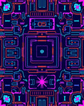 Circuit Board Neon Abstract Lines Rug
