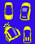 Yellow Sports Cars Racing Collection Rug