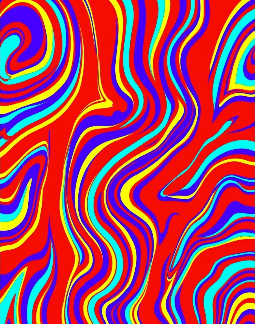 Vibrant Red Swirl Abstract Waves Rug