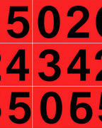 Bold Red Number Grid Rug