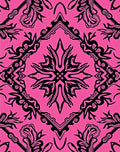 Hot Pink Black Abstract Ornamental Rug