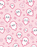 Cute Pink Ghost Star Pattern Rug