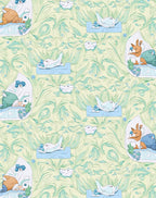Whimsical Animal Meadow Floral Comforter Rug