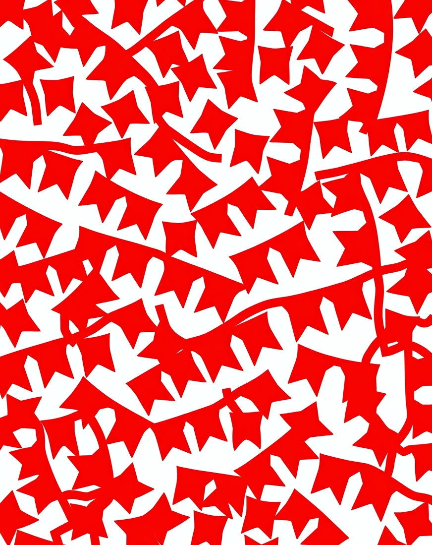 Festive Red Bunting Garland Rug