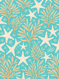 Coral Starfish Seaweed Aqua Rug