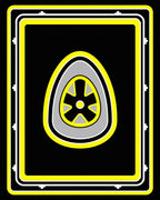 Bold Black Yellow Wheel Shape Rug
