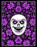Spooky Purple Floral Face Area Rug