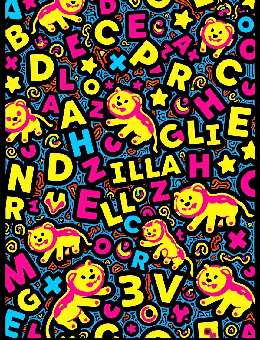 Playful Lions And ABC Letters Rug