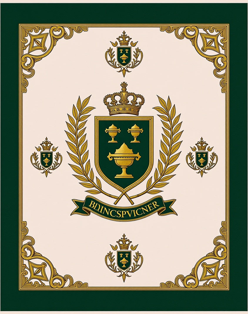 Regal Crest Green Gold Emblem Rug