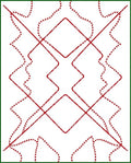 Red Wavy Geometric Diamond Rug