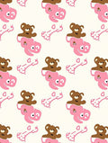 Pink Brown Teddy Bear Friends Whimsy Rug