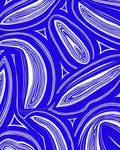 Electric Blue Swirls Triangles Rug