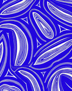 Electric Blue Swirls Triangles Rug