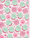 Pink Mint Kawaii Characters Stars Rug