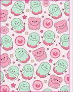 Pink Mint Kawaii Characters Stars Rug