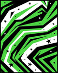 Lime Green Black White Starburst Rug